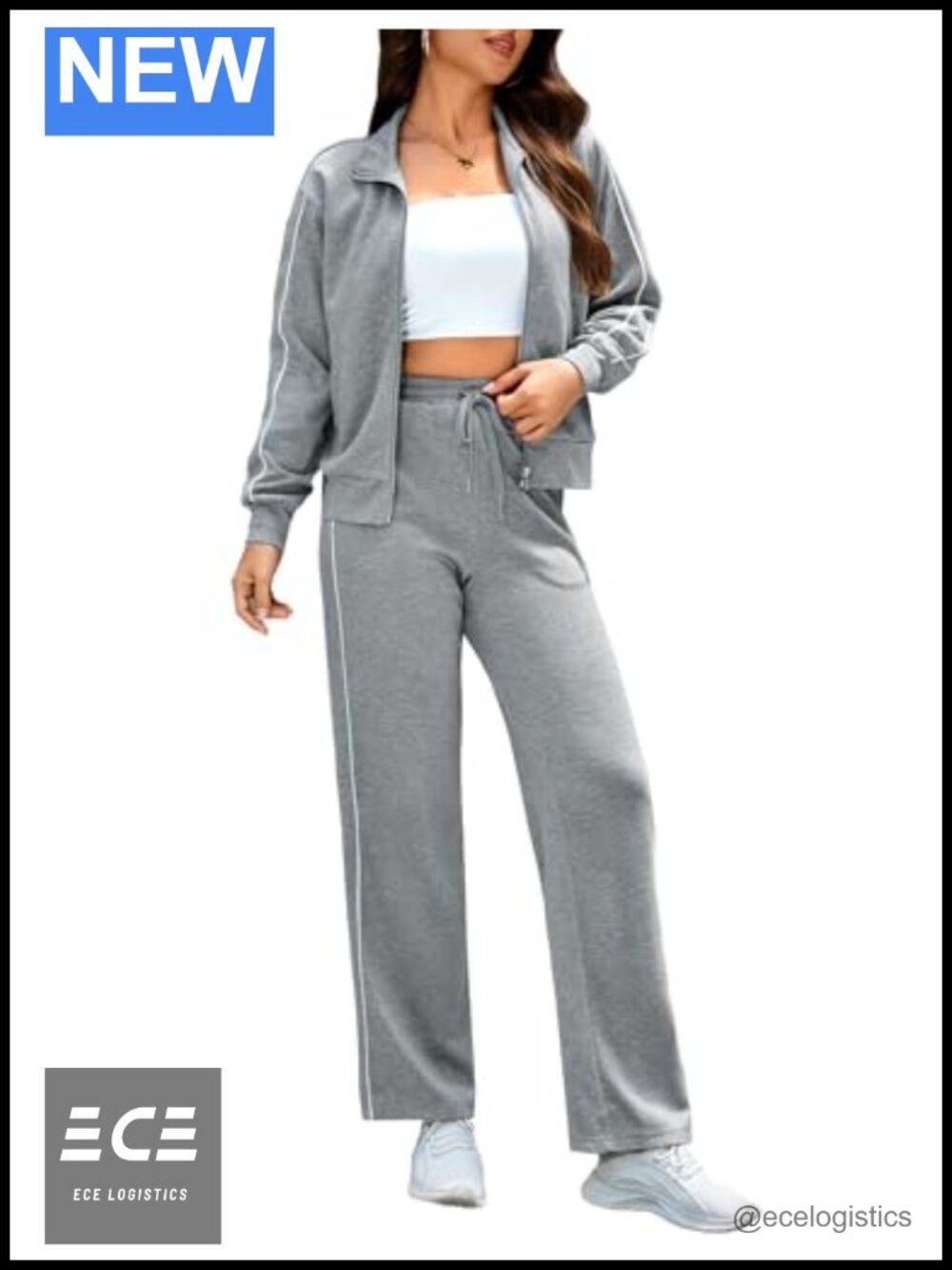 Women's 2 Piece Tracksuit Set Rayon Polyester Spandex Zip Sweatshirt Jogger